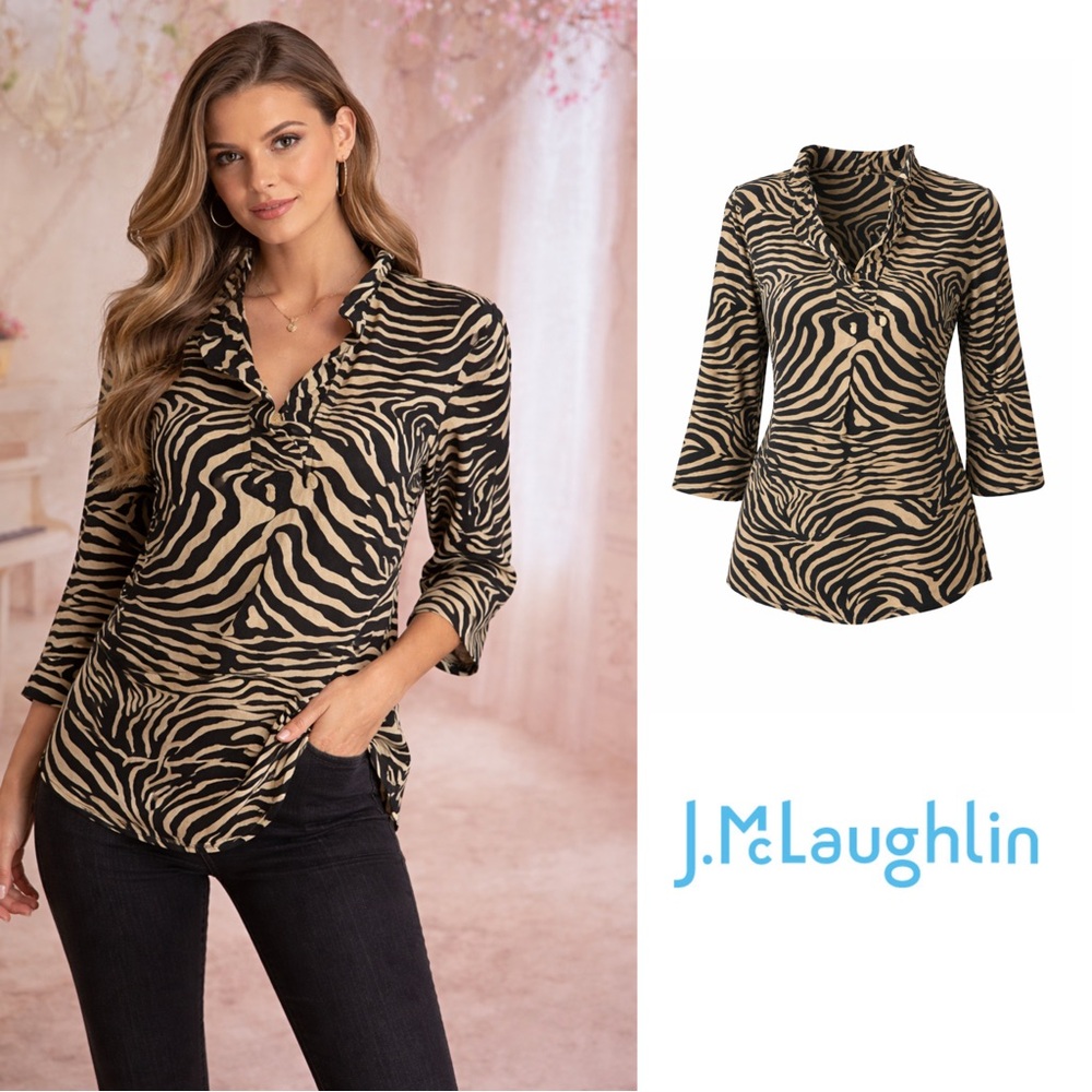 Jmclaughlin Durham animal print top seabray Zebra Print Women's Top